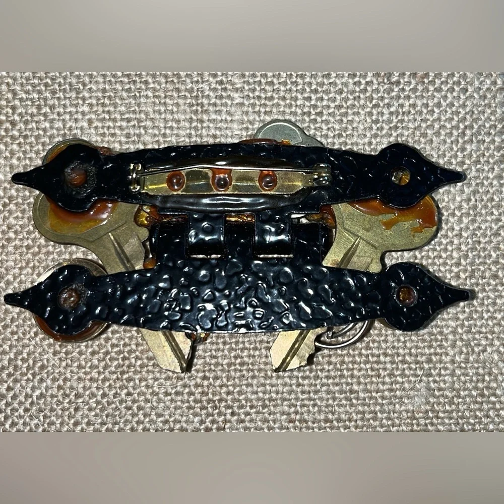 Steampunk Brooch Handmade OOAK Mixed 